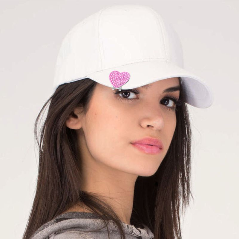 Hat Clip med Swarovski Crystal markør (Pink Heart)