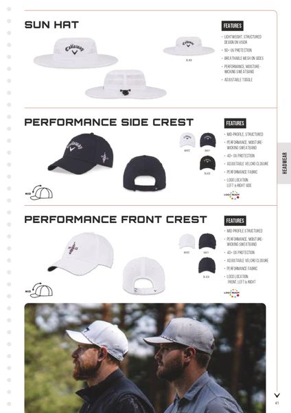 Callaway Performance Front Crested Caps
