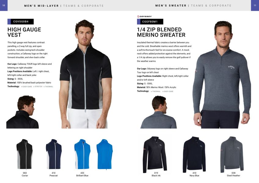 Callaway 1/4 Zip Blended Merino Pullover