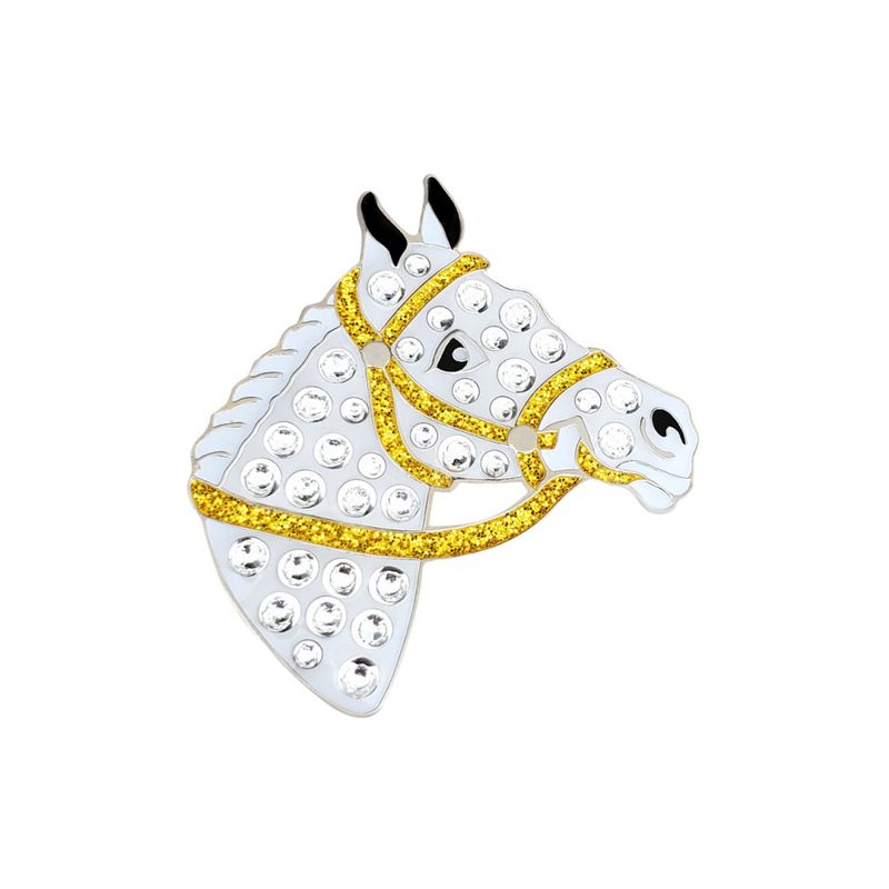 Hat Clip med Swarovski Crystal markør (White Horse)
